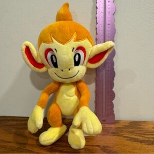 EUC Pokémon Plush Chimchar Monkey Brown & Yellow 9” Anime